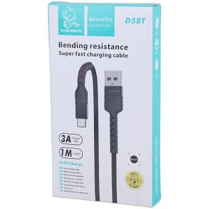 کابل تايپ سي فست شارژ 3 آمپر دنمن مدل Vdenmenv D58T